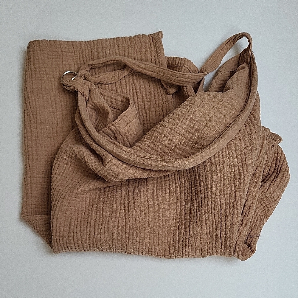Tan Textured Tote Bag